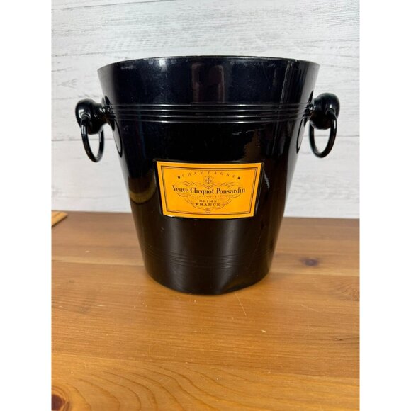 Veuve Clicquot Ponsardin France Metal Ice Bucket Black Made Germany 5 Liter - Picture 1 of 13